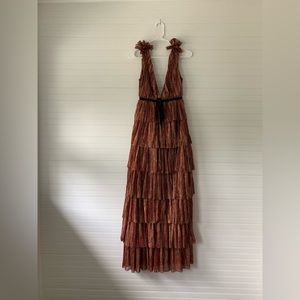 Tiered maxi wedding guest dress